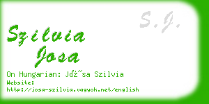 szilvia josa business card